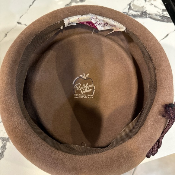 Vintage Evelyn Varon Ladies Hat Brown Wool 50’s 60’s - Picture 7 of 12